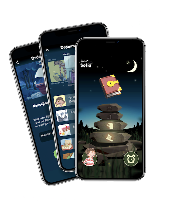 Vilters Godnathistorier app 3 skærme