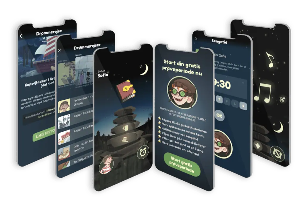 Vilters app 6 skærme 