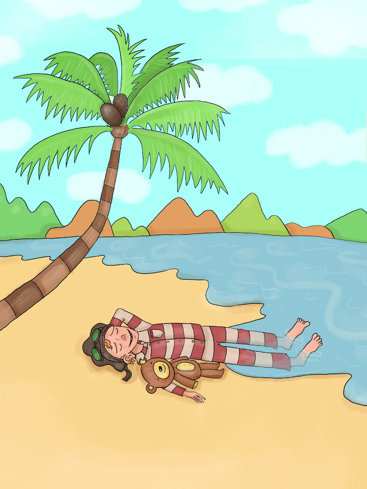 Vilter på stranden foran HoPsitalet