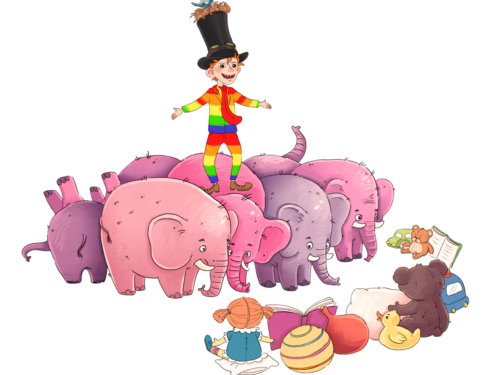 Vilter og lyserøde elefanter