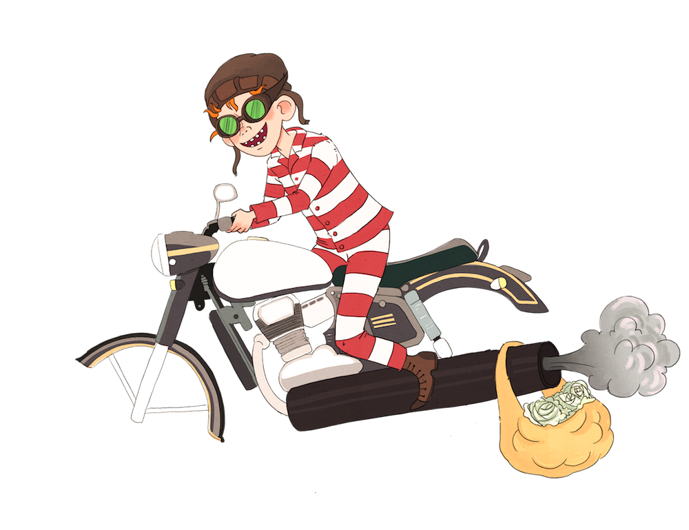 Vilter på flyvende motorcykel